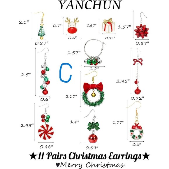 New Christmas Earrings Set Snowman Dangle Drop Earrings Christmas Tree J… - Picture 7 of 11